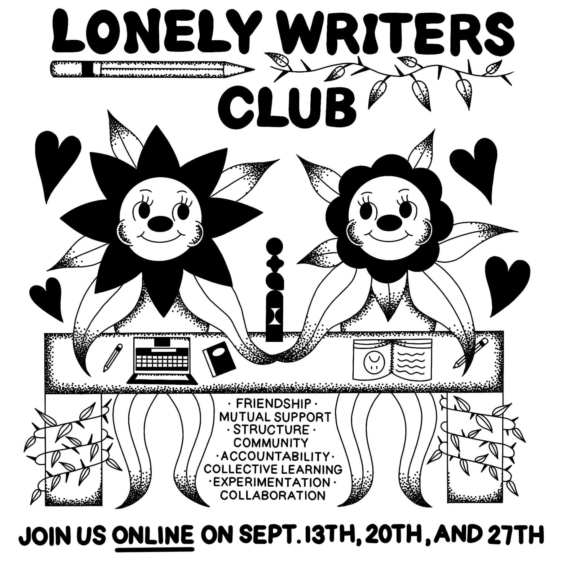 Lonely Writers Club Flyer