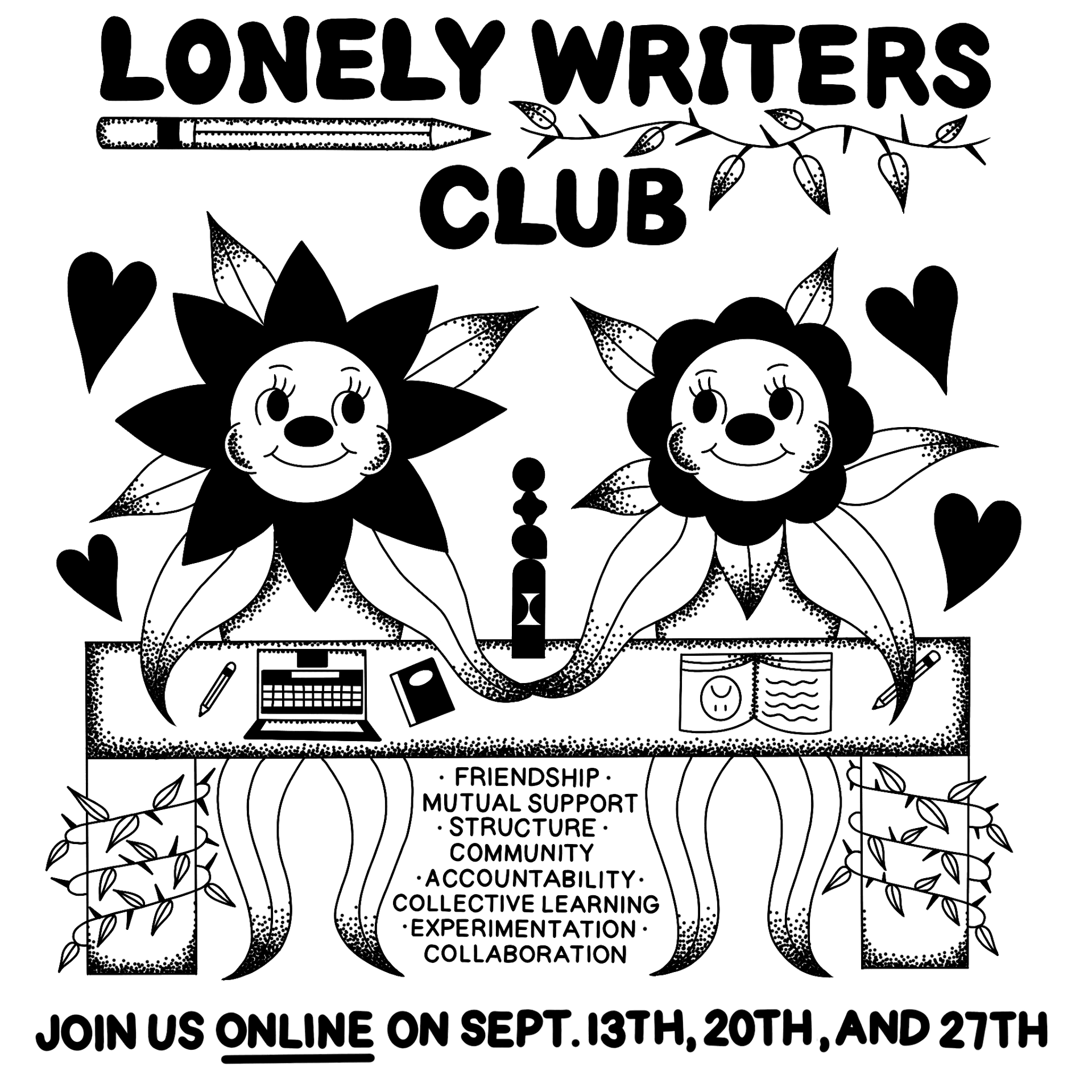 Lonely Writers Club Flyer